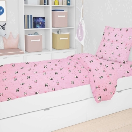 Σεντόνι Βρεφικό Με Λάστιχο Panda 111 Pink DimCol Λίκνου 70x140cm 100% Βαμβάκι