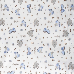 Πάνα Βρεφική Χασέ Elephant 174 Blue DimCol 80x80cm 100% Βαμβάκι