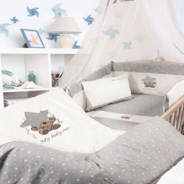 Πάπλωμα Βρεφικό Αστέρι 124 White/Grey DimCol 100x140cm 100% Βαμβάκι