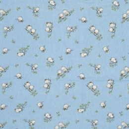 Σεντόνι Βρεφικό  Birds 14 Sky Blue DimCol Λίκνου 80x110cm 100% Βαμβακερή Φανέλα