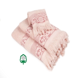 Πετσέτες Σετ 3Τμχ Ίσιδα 02 Pink DimCol Σετ Πετσέτες 70x140cm 100% Βαμβάκι