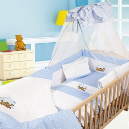 Πάπλωμα Βρεφικό Αστέρι 127 White-Ciel DimCol 100x140cm 100% Βαμβάκι