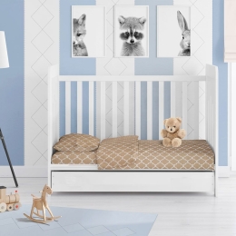 Σεντόνι Βρεφικό Με Λάστιχο Windows 150 Beige DimCol Κούνιας 70x155cm 100% Βαμβάκι