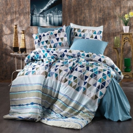 Σεντόνια Σετ 3τμχ Ναυσικά 346 Sky Navy DimCol Μονό 160x240cm Βαμβάκι-Πολυέστερ