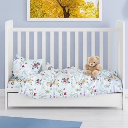 Πάπλωμα Βρεφικό Africa 144 Sky Blue DimCol 120x160cm 100% Βαμβακερή Φανέλα