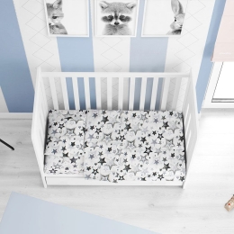 Παπλωματοθήκη Βρεφική Star 120 Grey DimCol 120x160cm 100% Βαμβάκι