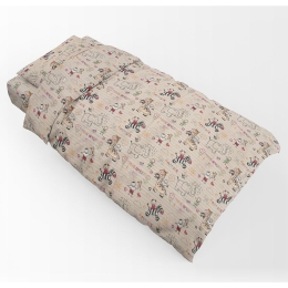 Παπλωματοθήκη Παιδική Africa 145 Beige DimCol Μονό 100% Βαμβακερή Φανέλα
