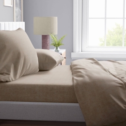 Σεντόνι Μελανζέ 02 Golden Beige DimCol Υπέρδιπλο Βαμβάκι-Πολυέστερ