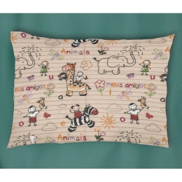 Μαξιλαροθήκη Παιδική Africa 145 Beige DimCol 50Χ70 100% Βαμβακερή Φανέλα