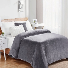 Κουβέρτα Fleece 06 Grey DimCol Μονό 160x220cm Πολυέστερ