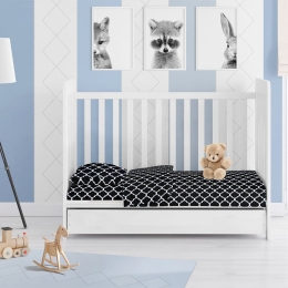 Παπλωματοθήκη Βρεφική Windows 175 Dark Blue-White DimCol 120x160cm 100% Βαμβάκι