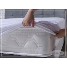 Κάλυμμα Στρώματος Αδιάβροχο Με Φούστα White DimCol King Size 180x230cm 100% Βαμβάκι