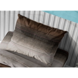 Μαξιλαροθήκη Hor.Stripes 01 Beige-Grey DimCol 50Χ70 50x70cm 100% Βαμβακερή Φανέλα