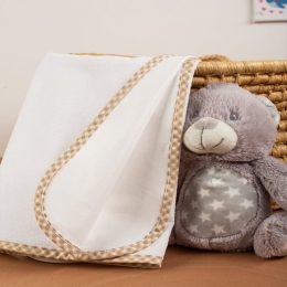 Σελτεδάκι Βρεφικό Αδιάβροχο 21 White-Beige DimCol 60x100cm 100% Βαμβάκι
