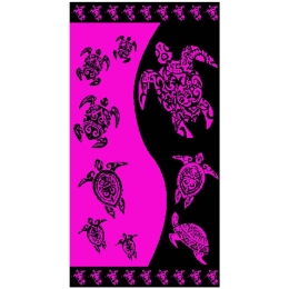 Πετσέτα Θαλάσσης 53 Fuchsia-Black DimCol Θαλάσσης 90x170cm 100% Βαμβάκι
