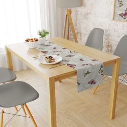 Τραβέρσα Αλέκιαστη Butterfly 451 Grey DimCol 40Χ180 40x180cm Βαμβάκι-Πολυέστερ