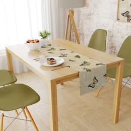 Τραβέρσα Αλέκιαστη Butterfly 452 Ecru DimCol 40Χ180 40x180cm Βαμβάκι-Πολυέστερ