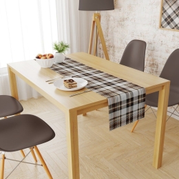 Τραβέρσα Αλέκιαστη Tartan 491 Beige DimCol 40Χ180 40x180cm Βαμβάκι-Πολυέστερ