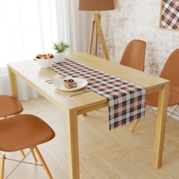 Τραβέρσα Αλέκιαστη Tartan 492 Orange DimCol 40Χ180 40x180cm Βαμβάκι-Πολυέστερ