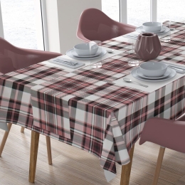 Τραπεζομάντηλο Με Τραβέρσα Tartan 494 (Σετ 2τμχ) Rotten Apple DimCol 140Χ140 140x140cm Βαμβάκι-Πολυέστερ