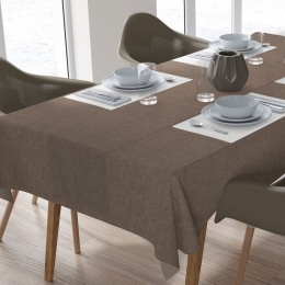 Τραπεζομάντηλο Με Τραβέρσα Panama (Σετ 2τμχ) Beige DimCol 140Χ220 140x220cm Βαμβάκι-Πολυέστερ