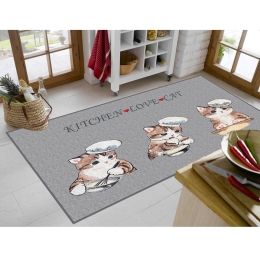 Χαλάκι Κουζίνας Kitten 264 Multi DimCol 67X150cm Πολυέστερ