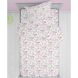 Μαξιλαροθήκη Παιδική Elephant 173 White-Pink DimCol 35X45 100% Βαμβάκι