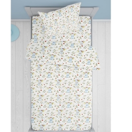 Μαξιλαροθήκη Παιδική Elephant 175 White-Blue DimCol 50Χ70 50x70cm 100% Βαμβάκι