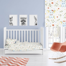 Παπλωματοθήκη Βρεφική Elephant 175 White-Blue DimCol 120x160cm 100% Βαμβάκι