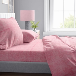Σεντόνια Shadow 17 (Σετ 4τμχ) Pink DimCol Υπέρδιπλo 240x270cm Βαμβάκι-Πολυέστερ