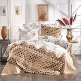 Σεντόνια Καλυψώ 430 (Σετ 4τμχ) Beige DimCol Υπέρδιπλο 240x270cm Βαμβάκι-Πολυέστερ