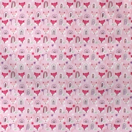 Πάνα Βρεφική Χασέ Fox 525 Pink DimCol 80x80cm 100% Βαμβάκι