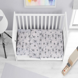 Παπλωματοθήκη Βρεφική Football 520 Grey DimCol 120x160cm 100% Βαμβάκι