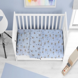 Σεντόνι Βρεφικό Football 521 Sky Blue DimCol Λίκνου 80x110cm 100% Βαμβάκι