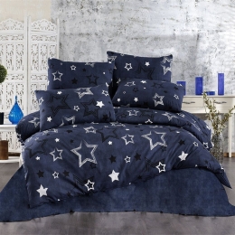 Παπλωματοθήκη Γαλαξίας 307 Dark Blue DimCol Υπέρδιπλo 220x240cm Βαμβάκι-Πολυέστερ