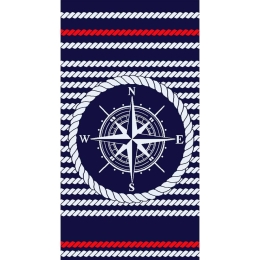 Πετσέτα Θαλάσσης Βελουτέ 200 Blue-Red DimCol Θαλάσσης 87x165cm 100% Βαμβάκι