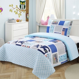 Κουβερλί Παιδικό (Σετ 2τμχ) 240 Blue DimCol Μονό 160x220cm Microfiber