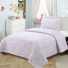 Κουβερλί Παιδικό (Σετ 2τμχ) 412 Lila DimCol Μονό 160x220cm Microfiber