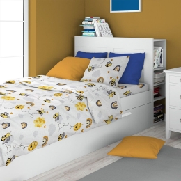 Μαξιλαροθήκη Παιδική Honey Bee 545 White-Yellow DimCol 50Χ70 100% Βαμβάκι