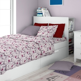 Μαξιλαροθήκη Παιδική Teddy Bear 536 Purple DimCol 50Χ70 100% Βαμβάκι