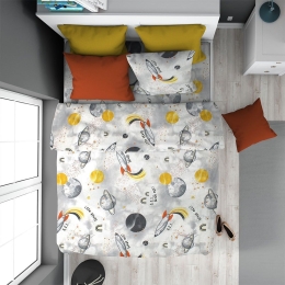 Πάπλωμα Παιδικό Spaceship 187 Grey DimCol Μονό 160x240cm 100% Βαμβάκι