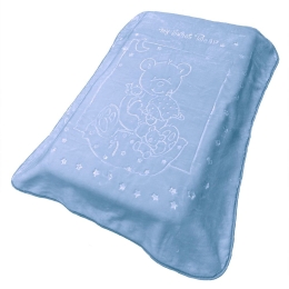 Κουβέρτα Βρεφική Βελουτέ Sweet Bear 11 Baby Blue DimCol Κούνιας 110x140cm Πολυέστερ