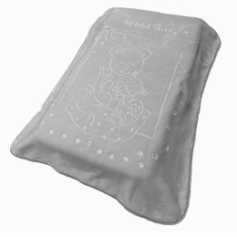 Κουβέρτα Βρεφική Βελουτέ Sweet Bear 13 Light Grey DimCol Κούνιας 110x140cm Πολυέστερ