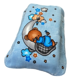 Κουβέρτα Βρεφική Βελουτέ Crescent Moon 31 Baby Blue DimCol Κούνιας 110x140cm Πολυέστερ