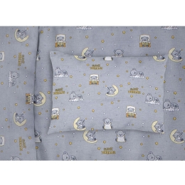 Μαξιλαροθήκη Παιδική Sweet Dreams 552 Grey DimCol 50Χ70 100% Βαμβάκι