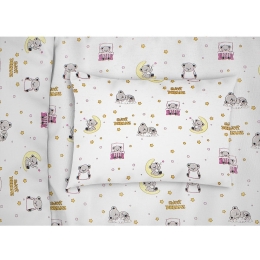 Μαξιλαροθήκη Παιδική Sweet Dreams 553 White-Pink DimCol 35X45 100% Βαμβάκι