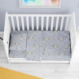 Σεντόνι Βρεφικό Sweet Dreams 552 Grey DimCol Λίκνου 80x110cm 100% Βαμβάκι