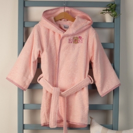 Μπουρνούζι Βρεφικό Με Κέντημα Baby Bear 162 Pink DimCol