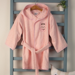 Μπουρνούζι Βρεφικό Με Κέντημα Kitty 136 Pink DimCol