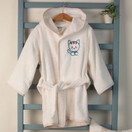 Μπουρνούζι Βρεφικό Με Κέντημα Kitty 137 White DimCol